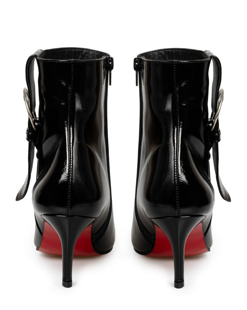 Bota Negra Picuda Hebilla 8068